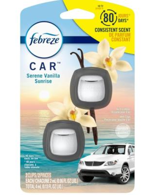 A2454 : Febreze A2454 : Hygiène et santé - Déodorisants - DÉo.voiture Vanille FEBREZE,DÉO.VOITURE VANILLE, 8 x 2 UN