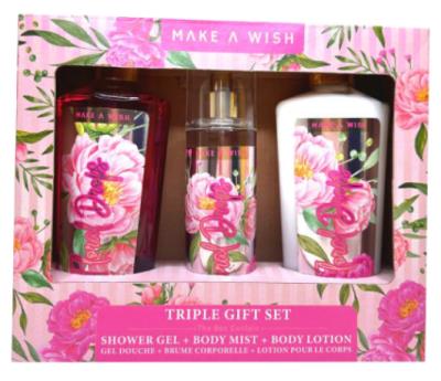 A9850 : Make wish A9850 : Hygiène et santé - Soins de santé - Ens Florales (gel-brume-lotion) MAKE WISH,ens FLORALES (gel-brume-lotion),6 UN (150-275 ML)