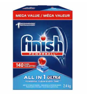 CA1222 : Finish CA1222 : Produits ménagers - Produits nettoyants - Mega Bte De 140 Tabl. Lave Vais. Finish , MEGA bte de 140 tabl. lave vais. , pack 1 VENTE/cs