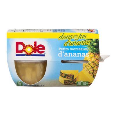 CF999-OU : Dole CF999-OU : Déjeuner et collations - Fruité - Fruit Cup Anana Petit Morc. Jus DOLE ,FRUIT CUP ANANA petit morc. jus, 6 x (4 x 107ml)