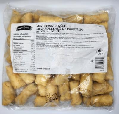 CG0258-OU : Wong wing CG0258-OU : Produits congelés - Viande - Roul. De Printemps Poulet . WONG WING , ROUL. DE PRINTEMPS poulet . , 2 x 1.1 kg