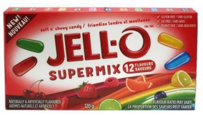 CG4510-SEP : Jell-o CG4510-SEP : Confiseries - Bonbons - Bonbons Super Mix JELL-O,BONBONS SUPER MIX,12 x 120G