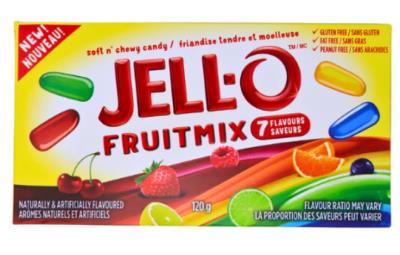 CG4512 : Jell-o CG4512 : Confiseries - Bonbons - Bonbons Mix Aux Fruits JELL-O,BONBONS MIX AUX FRUITS,12 x 120G