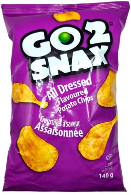 CG7331-OU : Go 2 snax CG7331-OU : Confiseries - Croustilles  - Chips OndulÉe All Dress. GO 2 SNAX,CHIPS ONDULÉE ALL DRESS. , 16 x 140g