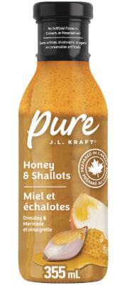 CH9601 : Kraft CH9601 : Breuvages - Jus - Pure Vinaigret. Miel Et échalo KRAFT, PURE VINAIGRET. miel et échalo, 12 x 355 ML