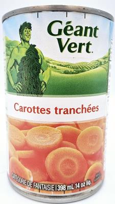 CL59 : Geant vert CL59 : Conserves et bocaux - Légumes - Carottes  Tranchées GEANT VERT,CAROTTES  tranchées ,12 x 398 ML