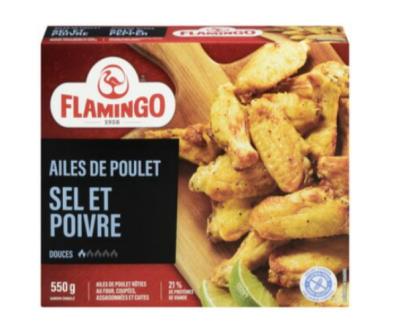 CV633-OU : Flamingo CV633-OU : Produits congelés - Viande - Ailes De Poulet Sel & Poivre FLAMINGO, AILES DE POULET sel & poivre, 12 x 550g