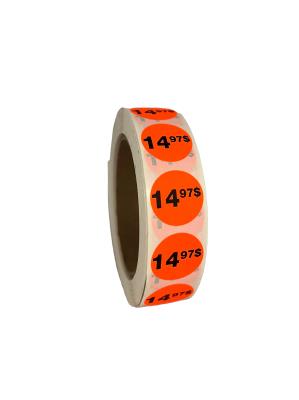 PR1497 : Rouleaux de prix PR1497 : Accessoires & fournitures - Autocollants à rabais - 14.97$ Fluo ROULEAUX DE PRIX, 14.97$ FLUO , 1000/rlx